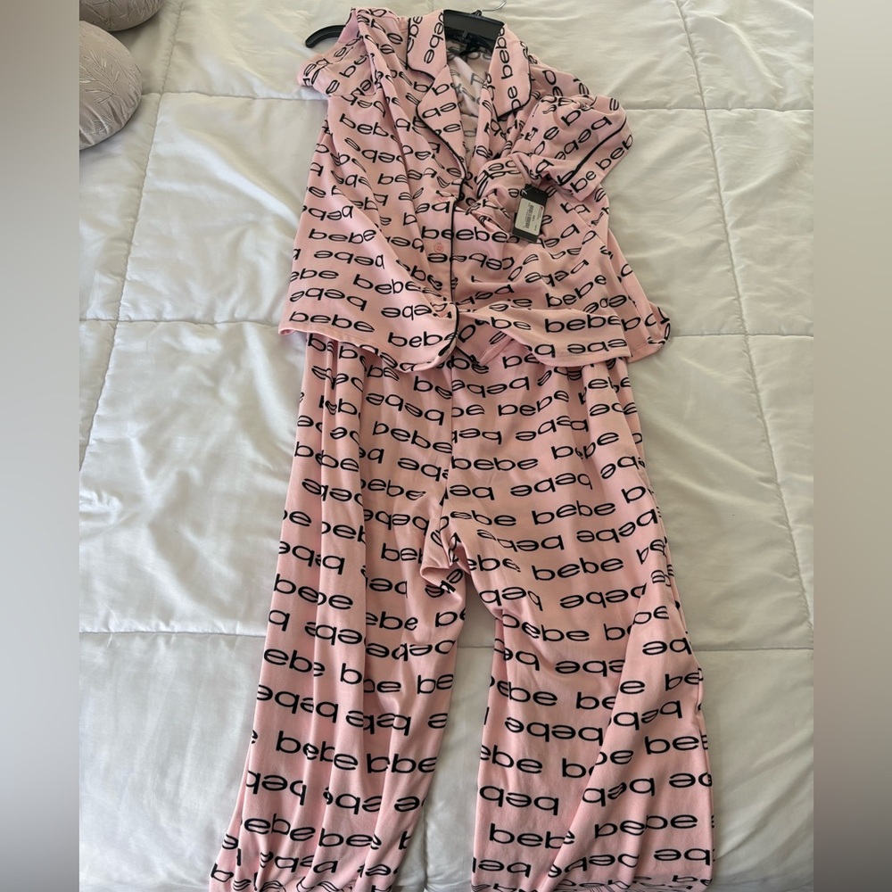 Bebe Pink Logo Pajama Set